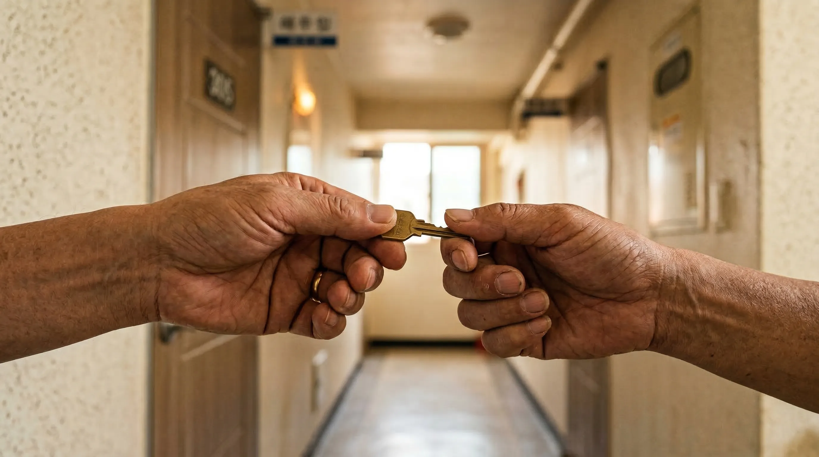 열쇠를 건네는 두 손