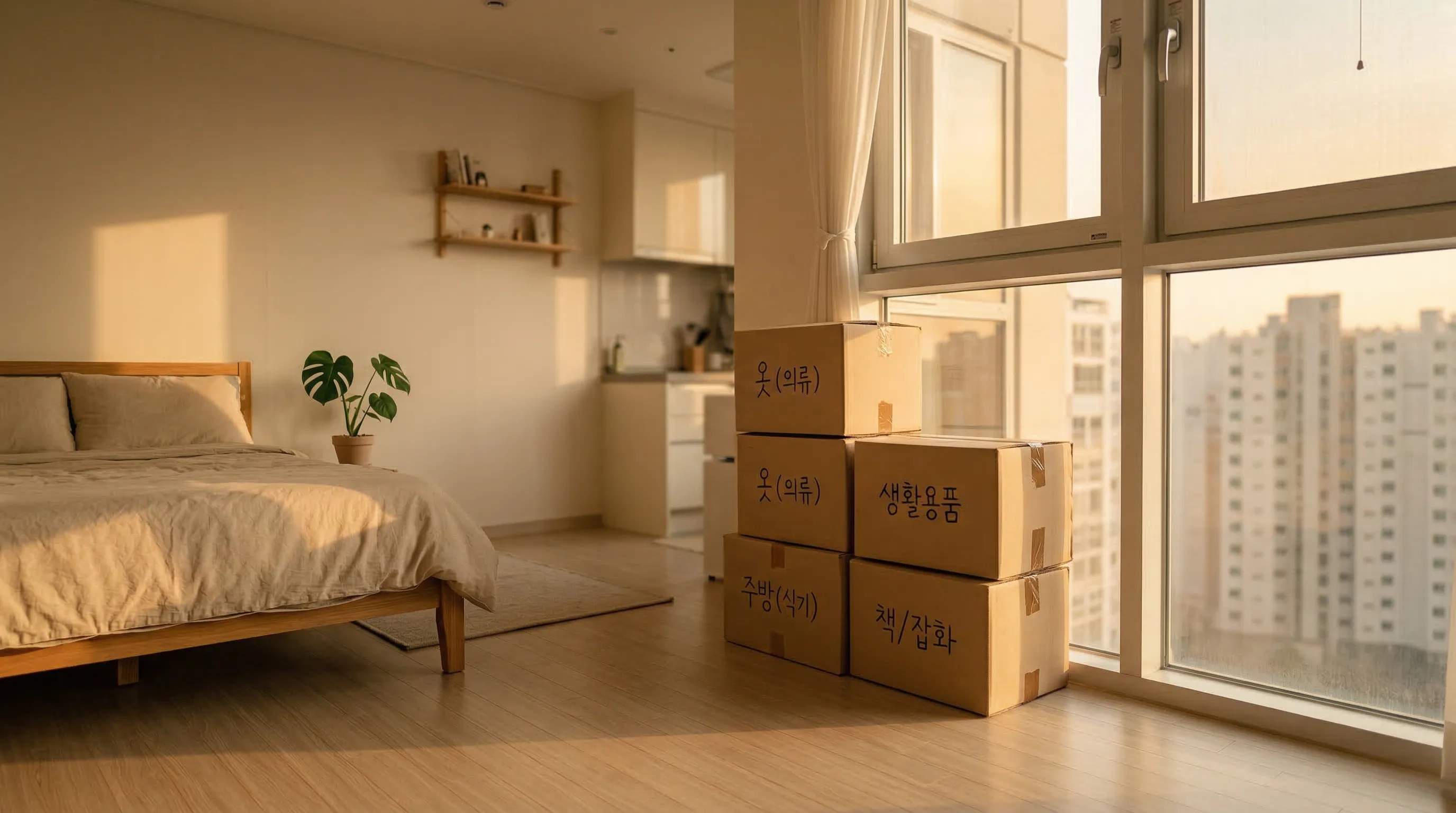 원룸 이사 박스 포장