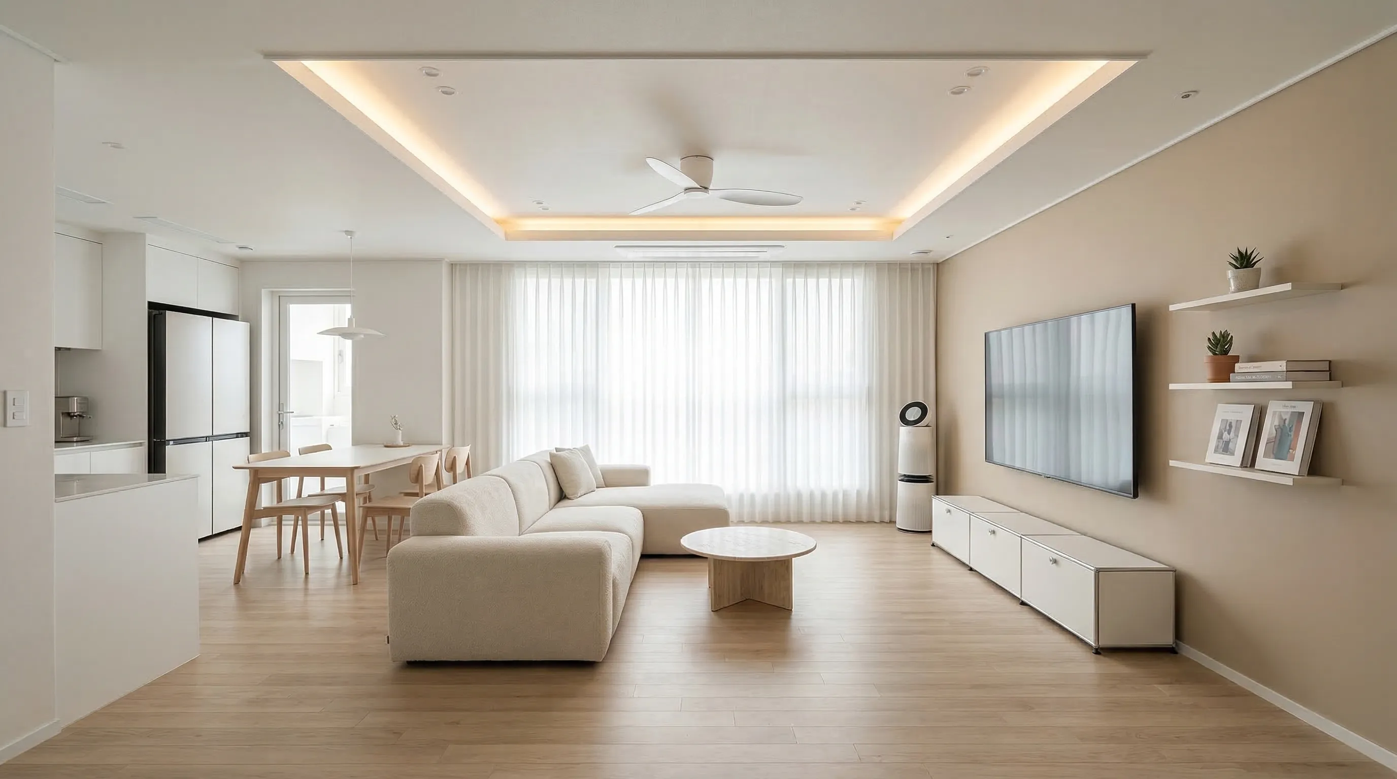 넓은 거실 인테리어